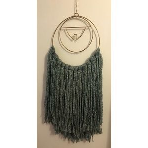 Blue and gold wall hanging